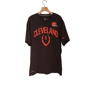 Cleveland Browns T-Shirt Nike‎ Dri-Fit NFL Team Apparel Brown Mens Size XL EUC